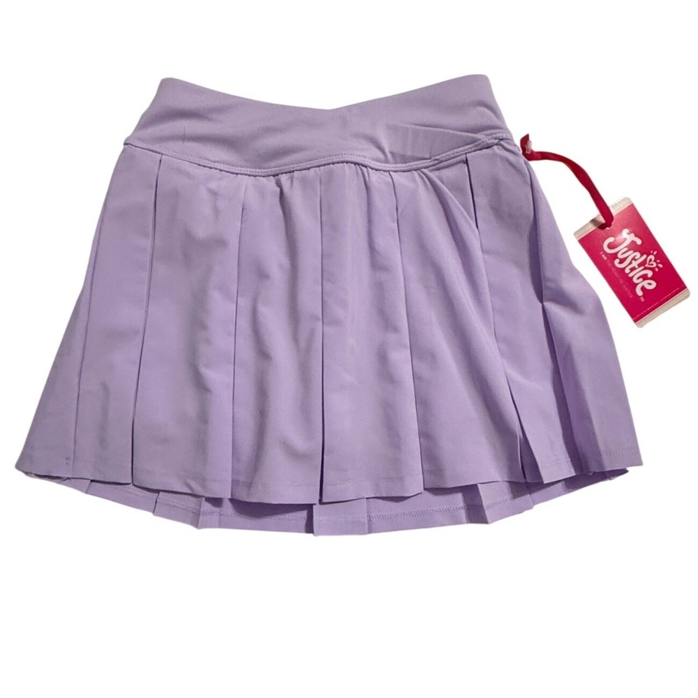 Justice Pleated Skirt Girls Size‎ S 7/8 Lavender Built-in Short Athletic Skort